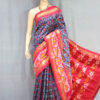 Pochamapally Ikat Break Border Dark Blue Pattu Saree