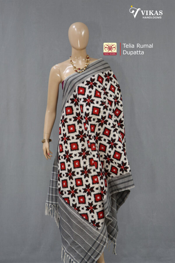Double Ikat Telia Rumal Cotton Dupatta