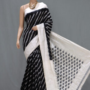 Black Colour Pochampally Ikat Saree