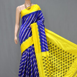 Blue Colour Pochampally Ikat Saree