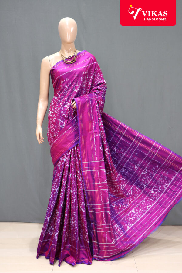 Pochampally Dark Pink Ikat Sarees