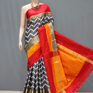 Pochampally Grey Ikat Saree