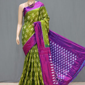 Pochampally Ikat Saree Green