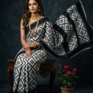 Double ikat telia rumal Mersirised cotton sarees