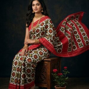 Double ikat telia rumal Mersirised cotton sarees