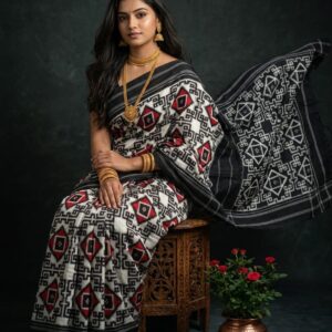 Double ikat telia rumal Mersirised cotton sarees