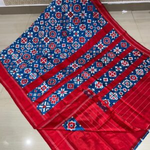 Exclusive Pochampally Double Ikkat Pattu Saree | Special Teliarumal Design