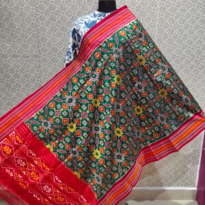 Exclusive Navaratna & Patola Ikkat Silk Dupatta | Silk Mark Certified