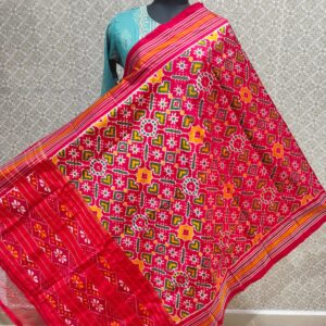 Exclusive Navaratna & Patola Ikkat Silk Dupatta | Silk Mark Certified